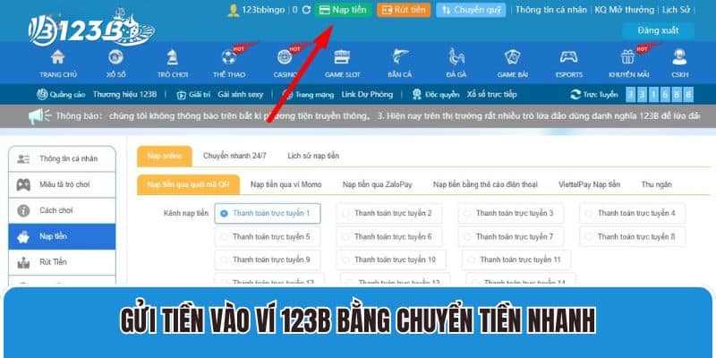 Nhà cái 123B | Link vào 123 B | 123B đăng nhập nhận ngay 99K 29 Gửi tiền vào ví 123B bằng chuyển tiền nhanh